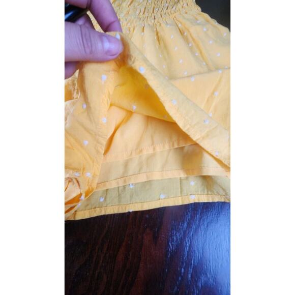 Urban Outfitters Romper Womens Medium Yellow Cleo Embroidered‎ Tie-Back Smocked - Picture 5 of 8